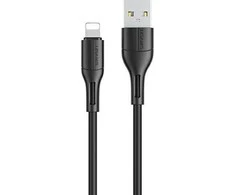 USAMS Kabelis U68 lightning 2A Fast Charge1m juodos spalvos SJ500USB01 (US-SJ500)