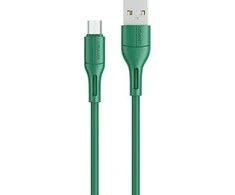 USAMS kabelis U68 microUSB 2A Fast Charge1m žalios spalvos SJ502USB04 (US-SJ502)