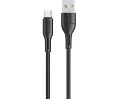 USAMS kabelis U68 microUSB 2A Fast Charge1m juodos spalvos SJ502USB01 (US-SJ502)