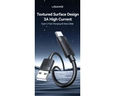Kabelis USAMS U94 18W USB-C to USB-A 1m juodos spalvos