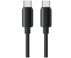 Kabelis USAMS U98 60W 3A Silicone Fast Charging USB-C į USB-C juodos spalvos