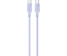 USAMS kabelis USB-C į USB-C 100W 1.2m Port Ekranas Fast Charging Lithe Series violetinės spalvos SJ567USB03