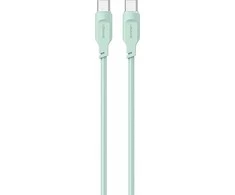 USAMS kabelis USB-C į USB-C 100W 1.2m Port Ekranas Fast Charging Lithe Series žalios spalvos SJ567USB04