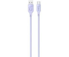 USAMS kabelis USB-C 6A 1.2m Port Ekranas Fast Charging Lithe Series violetinės spalvos SJ568USB03 (US-SJ568)