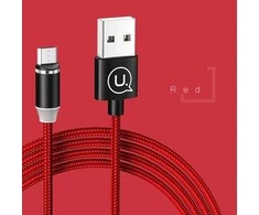 USAMS Kabelis magnetinis U-Sure microUSB 1m 2.1A pleciony raudonos spalvos SJ294USB02 (US-SJ294)