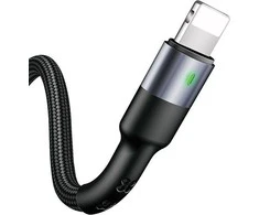 USAMS Kabelis pintas U26 lightning 1m1vnt. for set 2A Fast Charging juodos spalvos SJ311IP01 (US-SJ311)
