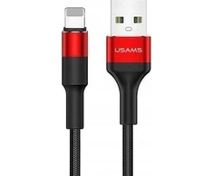 USAMS Kabelis pintas U5 2A lightningraudonos spalvos 1,2m SJ220IP02 (US-SJ220)