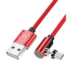 USAMS magnetinis kabelis U54 1mmicroUSB raudonos spalvos SJ446USB02 (US-SJ446)
