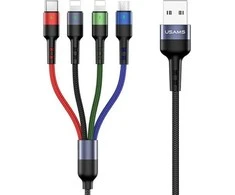 USAMS Kabelis pintas U26 4in1 3m 2AFast Charge (2xlightning/microUSB/USB-C) SJ413USB01 (US-SJ413)