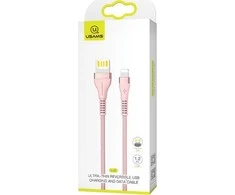 USAMS Kabelis pintas U33 lightning 1,2m2A Fast Charging rožinės spalvos SJ360USB03 (US-SJ360)