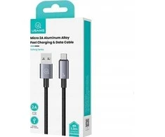 USAMS Kabelis USB į Micro-USB 2A 1.2m Greito įkrovimo plienas/tamsus SJ668USB01 (US-SJ668)