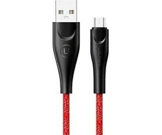 USAMS pintas kabelis U41 microUSB 2m 2A raudonas SJ396USB02 (US-SJ396) greito įkrovimo