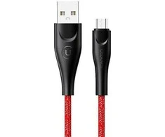 USAMS pintas kabelis U41 microUSB 3m 2A raudonas SJ399USB02 (US-SJ399) greito įkrovimo