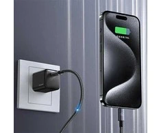 USAMS Kabelis USB-C į USB-C 60W 1.2m greito įkrovimo plienas/tamsus SJ661USB01 (US-SJ661)