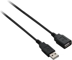 Kabelis USB V7 USB-A - USB-A 1.8 m Juodas (V7E2USB2EXT-1.8M)