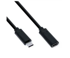 USB laidas Value Prailginamasis C tipo video signalo perdavimo kabelis, USB-C (alternatyvusis DP režimas), C-C, vyriškas/moteriškas, juodas, 1,5 m