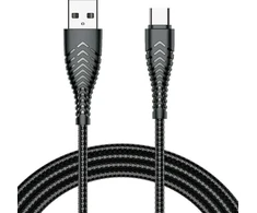 Cable USB A to Typ C VEGER 2,4A V104 1,2 m juodas