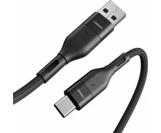 Cable USB A to Typ C VEGER PD 5A 100W AC03 1,2 m juodas