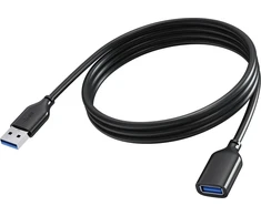 VISION 2 m juodas USB 3.0 prailginimo kabelis