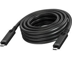 Kabelis USB Vision 15 m USB C aktywny optyczny DP 1.4 16,2 Gb/s USB 2.0 480 Mb/s DP 2.1 40 Gb/s USB 3.2 10 Gb/s PD 60 W wzmocniony Kevlarem (TC 15MUSBC/BL)