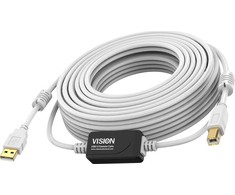 Kabelis USB Vision USB-A - USB-B 15 m Baltas (TC 15MUSB+/2)