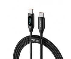 USB-C / USB-C Voltage PowerDisplay 100W PD kabelis 100cm juodas