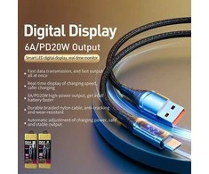 WEKOME WDC-166 Sakin serija – USB-A su „Lightning“ 6A greito įkrovimo 1 m jungiamuoju laidu (tamsu)