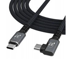 Wozinsky WPS1-UY41S USB-C USB4 40Gb/s 240W 1.5m 4K kampinis kabelis - Juodas
