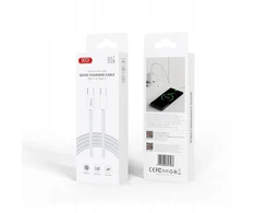 XO kabelis NB-Q260B PD USB-C - USB-C 1,5m baltos spalvos 60W
