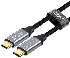 Kabelis USB ZOY USB-C - USB-C 2 m Juodai-sidabrinė (ZCCC2)