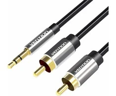 Vention 2xRCA kabelio (Cinch) lizdas iki 3.5 mm ventiliacijos BCFBD 0.5 m (juodas)