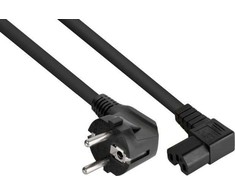 Maitinimo kabelis Alcasa Kabelmeister Kabelis / Adapteris Juodas 0,5 m Maitinimo kištukas tipas E+F IEC C15