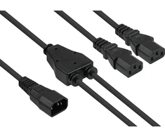 Alcasa Kabelmeister SK1436-S003 maitinimo kabelis Juodas maitinimo kabelis 0,3 m IEC C14 IEC C13