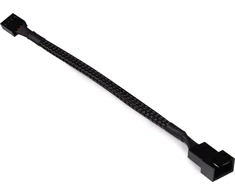 „Alphacool“ ventiliatoriaus kabelio prailginimas nuo 4 kontaktų iki 4 kontaktų, 15 cm, juodas