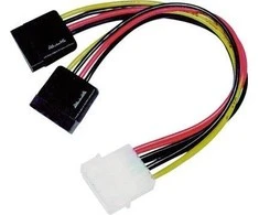 Kabelis DELTACO 4pin, 2x15 pin ATA / SATA-S3