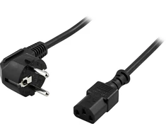 Kabelis DELTACO CEE 7/7 to straight IEC 60320 C13, max 250V / 10A, 0.5m, juodas / DEL-109-50