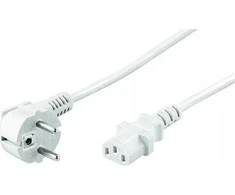 Goobay tipas F, CEE 7/7 - C13 maitinimo laidas su kampiniu kištuku, 3 m, baltas