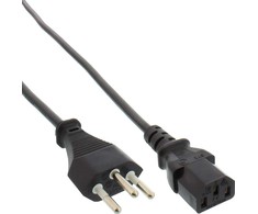 Maitinimo laidas InLine 40 vnt. Bulk-Pack ®, Šveicarijos kištukas į C13 lizdą, 1,8 m