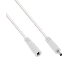 Maitinimo kabelis InLine ® Nuolatinės srovės lizdas, nuolatinės srovės kištukas, 3.5x1.35mm, AWG 18, baltas, 5m