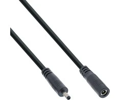 Maitinimo kabelis InLine ® Nuolatinės srovės lizdas, nuolatinės srovės kištukas, lizdas 3.5x1.35mm, AWG 18, juoda, 5m