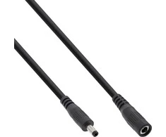 Maitinimo kabelis InLine ® Nuolatinės srovės lizdas, nuolatinės srovės kištukas, 4.0x1.7mm, AWG 18, juodas, 5m