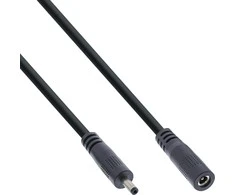 Maitinimo kabelis InLine ® Nuolatinės srovės lizdas, nuolatinės srovės kištukas, 3.5x1.35mm, AWG 18, juodas, 3m