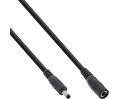 Maitinimo kabelis InLine ® Nuolatinės srovės lizdas, nuolatinės srovės kištukas, 4.0x1.7mm, AWG 18, juodas, 2m
