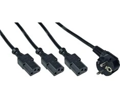Maitinimo kabelis InLine Maitinimo kabelis nešiojamajam J- Power 1x F tipo kištukui skirtas IEC 3x juodas 5m