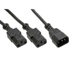 Maitinimo kabelis InLine F 1x IEC- C14 - 2x IEC- C13 5m tipas