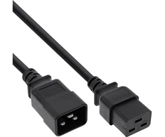 Kabelis zasilający InLine® Maitinimo kabelis C19–C20 3 kontaktų IEC kištukinis ir moteriškas juodas 0,75 m