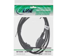 Kabelis zasilający InLine® Maitinimo kabelis JK/Anglijos kištukas prie 3 kontaktų IEC C13, juodas, 5 m