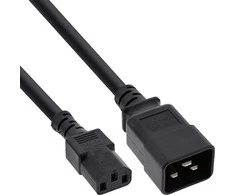 InLine Maitinimo kabelis ® Maitinimo adapterio laidas, IEC-60320 C20–C13, 3x1,5 mm², maks. 10A, juodas, 3m