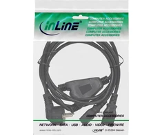 Kabelis zasilający InLine Y-power cable 1x CEE 7/7 angled / 2x 3pin IEC C13 male, 1m, 1 m, Power plug type F, 2 x C13 coupler