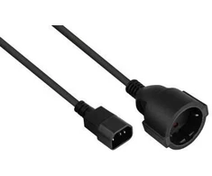 Kabelis zasilający Kabelmeister SK1402-S010 kabelis zasilające Juodas 1 m C14 panel Wtyczka zasilająca typu F